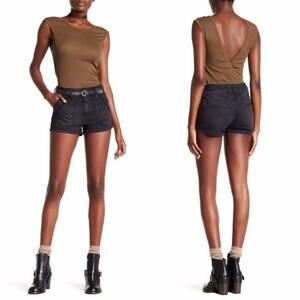Free People Sweet Surrender Black Denim Shorts size 28